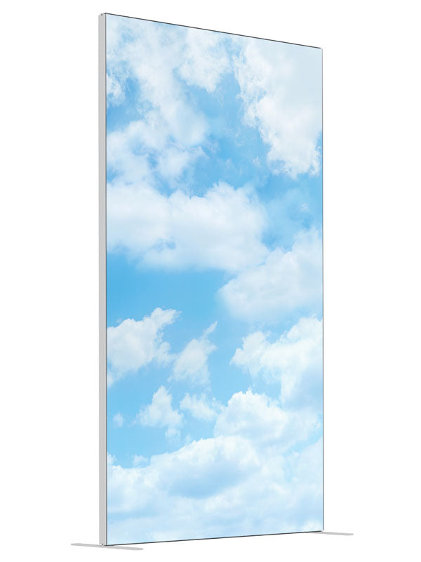 Cloudy Day shown at an angled view, photography backdrop panel for Denny StudioEdge silicone edge frame, 4 ft
