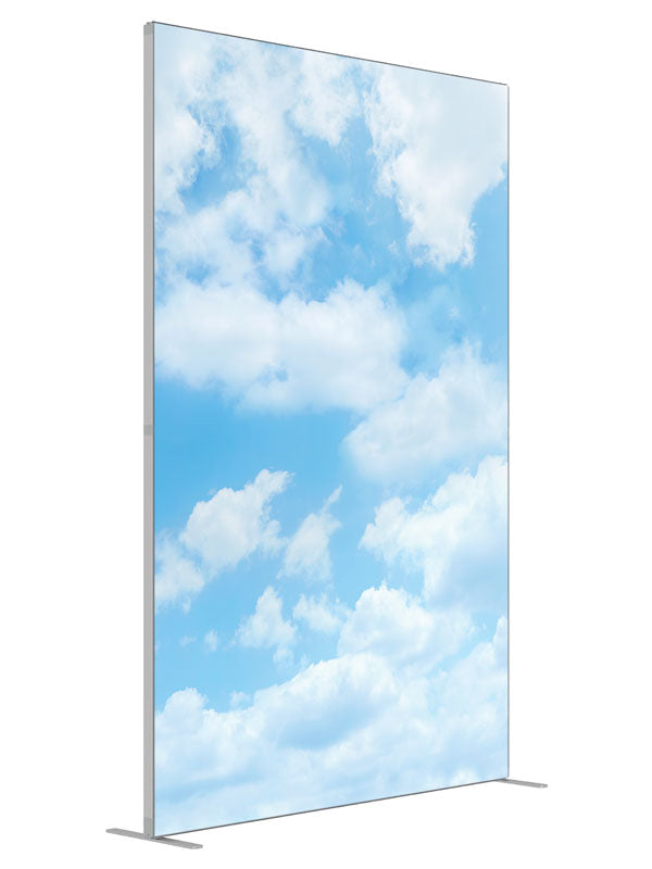 Cloudy Day shown at an angled view, photography backdrop panel for Denny StudioEdge silicone edge frame, 5 ft
