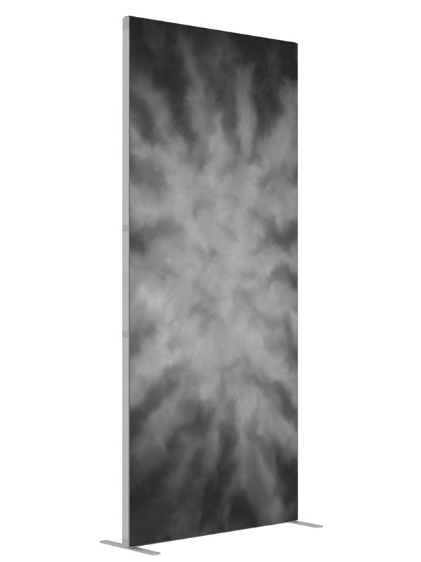 Cloudy Gray shown at an angled view, photography backdrop panel for Denny StudioEdge silicone edge frame, 3 ft