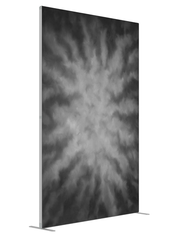 Cloudy Gray shown at an angled view, photography backdrop panel for Denny StudioEdge silicone edge frame, 5 ft