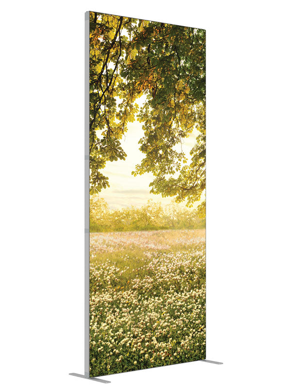 Clover Field shown at an angled view, photography backdrop panel for Denny StudioEdge silicone edge frame, 3 ft