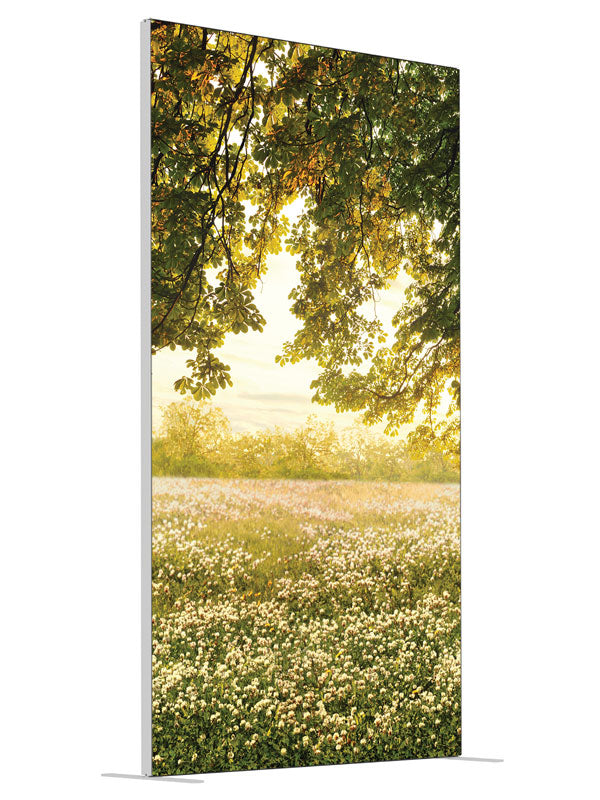 Clover Field shown at an angled view, photography backdrop panel for Denny StudioEdge silicone edge frame, 4 ft