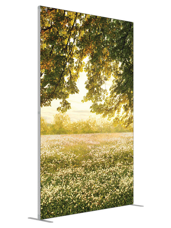 Clover Field shown at an angled view, photography backdrop panel for Denny StudioEdge silicone edge frame, 5 ft