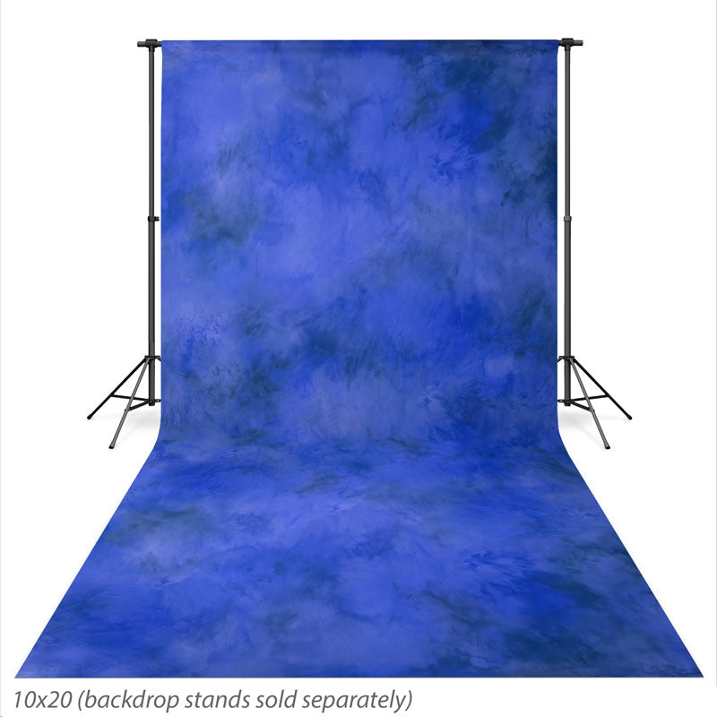 Cobalt Drift Cobalt Blue mottled texture photography backdrop shown at the full 10x20 size CP-8977