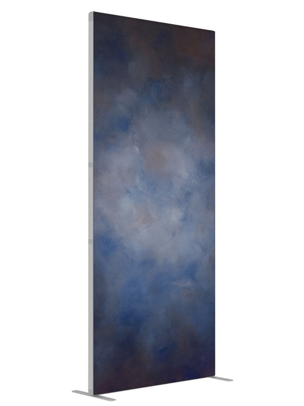 Cobalt Dusk shown at an angled view, photography backdrop panel for Denny StudioEdge silicone edge frame, 3 ft