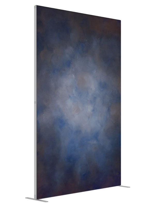 Cobalt Dusk shown at an angled view, photography backdrop panel for Denny StudioEdge silicone edge frame, 5 ft