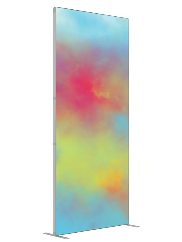Color Clouds shown at an angled view, photography backdrop panel for Denny StudioEdge silicone edge frame, 3 ft