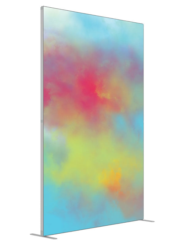 Color Clouds shown at an angled view, photography backdrop panel for Denny StudioEdge silicone edge frame, 5 ft