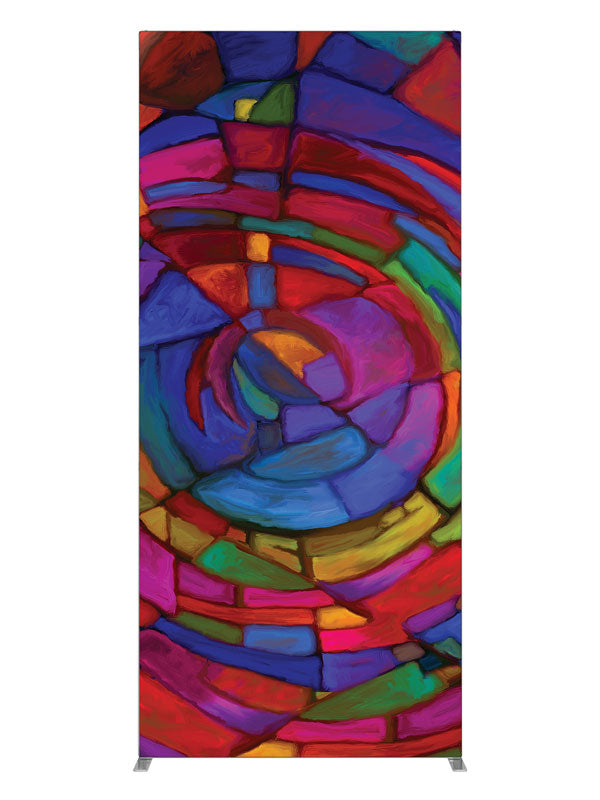 Color Wheel Stained Glass Abstract, photography backdrop panel for Denny StudioEdge silicone edge frame, 3 ft