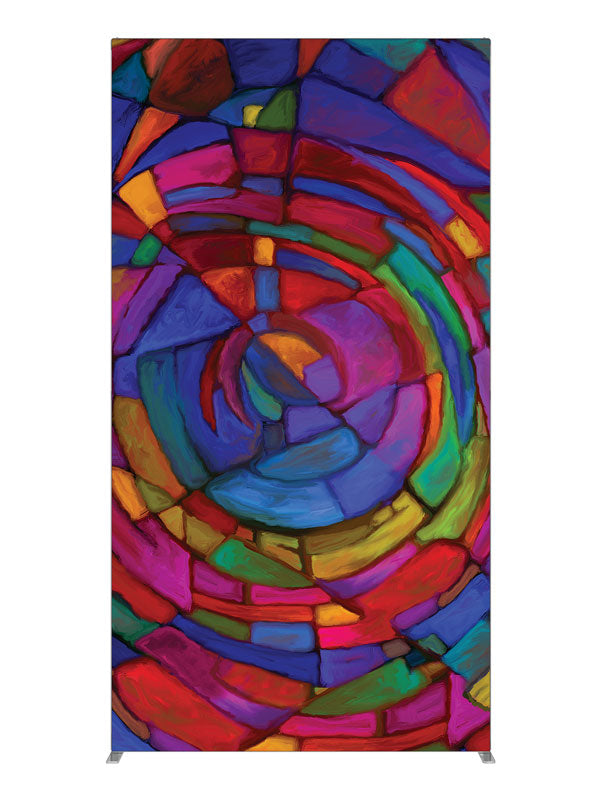 Color Wheel Stained Glass Abstract, photography backdrop panel for Denny StudioEdge silicone edge frame, 4 ft