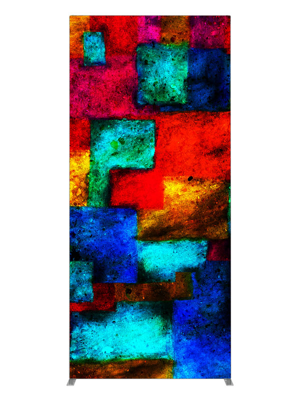 Colored Geo Geometric Abstract, photography backdrop panel for Denny StudioEdge silicone edge frame, 3 ft