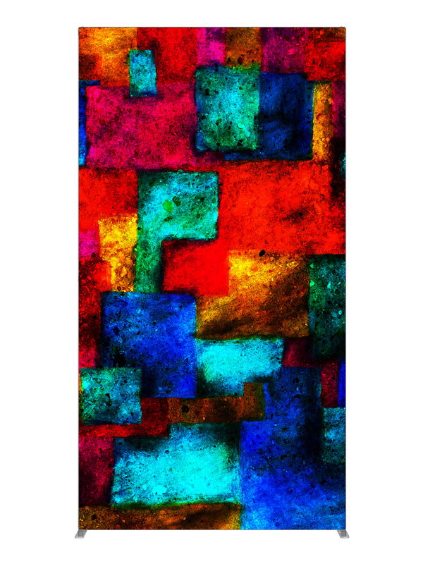 Colored Geo Geometric Abstract, photography backdrop panel for Denny StudioEdge silicone edge frame, 4 ft