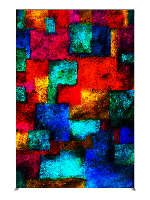 Colored Geo Geometric Abstract, photography backdrop panel for Denny StudioEdge silicone edge frame, 5 ft