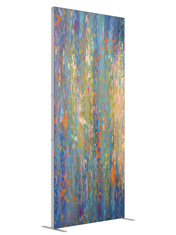 Colorful abstract brushstroke blue purple orange printed backdrop angled 3ft - Denny StudioEdge SEOM-2597