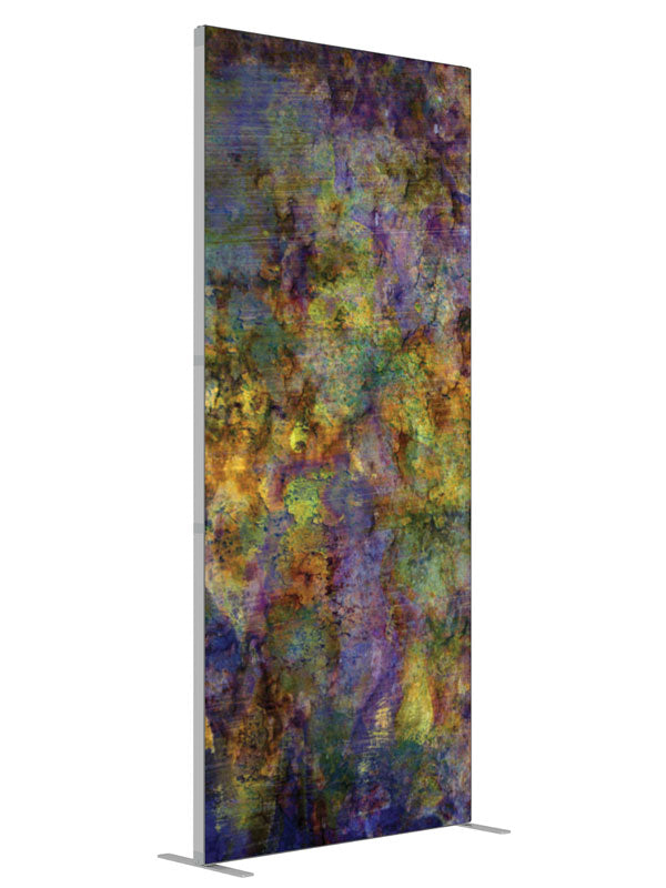 Confusion Mottled Grunge Abstract shown at an angled view, photography backdrop panel for Denny StudioEdge silicone edge frame, 3 ft