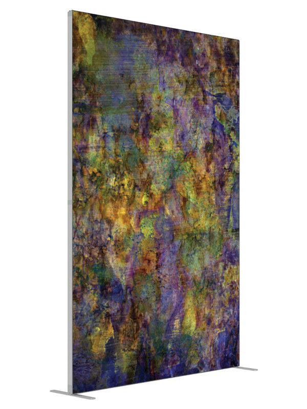 Confusion Mottled Grunge Abstract shown at an angled view, photography backdrop panel for Denny StudioEdge silicone edge frame, 5 ft