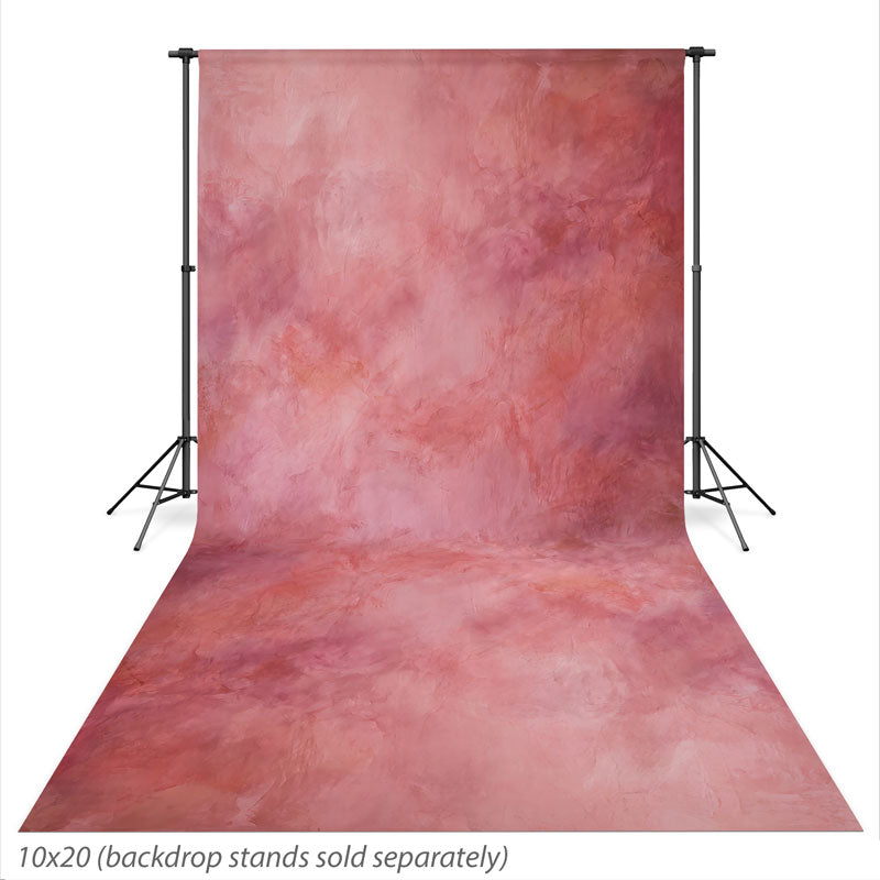 Coral Haze Coral Pink mottled texture photography backdrop shown at the full 10x20 size CP-9014