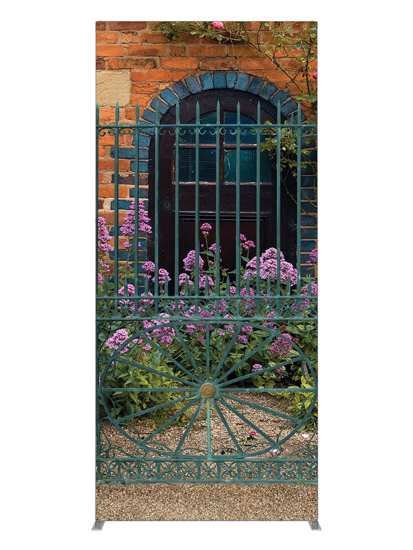 Courtyard View, photography backdrop panel for Denny StudioEdge silicone edge frame, 3 ft