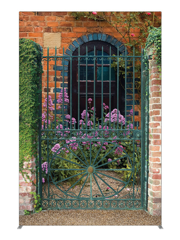 Courtyard View, photography backdrop panel for Denny StudioEdge silicone edge frame, 5 ft
