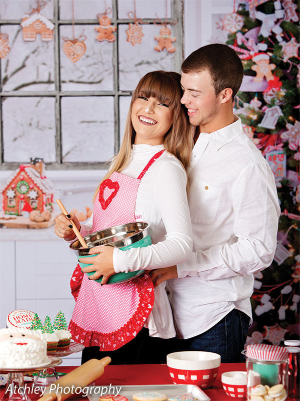 Gingerbread Christmas Kitchen Printed Backdrop