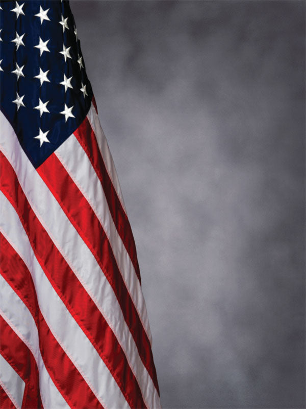 Command Photo Backdrop Classic U.S. Flag Backdrop and Gray Wood Planks Floor Drop Bundle ...