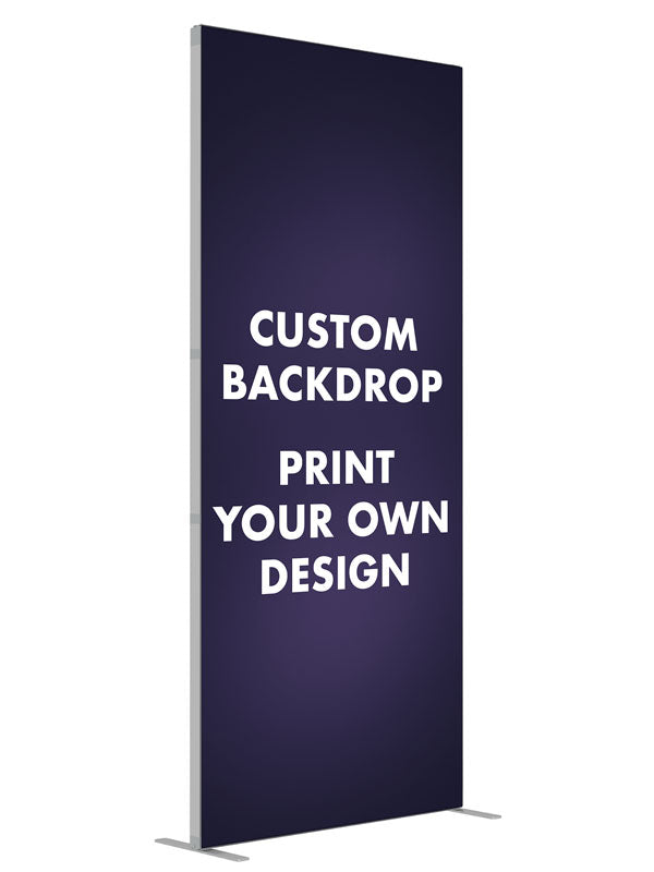 Custom print-your-own design, angled view, photography backdrop panel for Denny StudioEdge silicone edge frame, 3 ft
