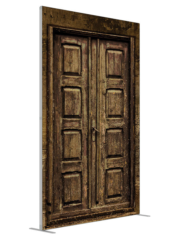 Danish Doors shown at an angled view, photography backdrop panel for Denny StudioEdge silicone edge frame, 5 ft