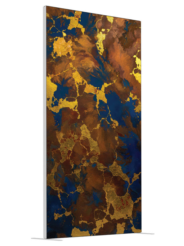 Dark blue warm gold marbled texture printed backdrop angled 4ft - Denny StudioEdge SECP-8857