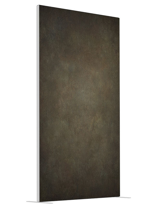 Dark Brown Iron shown at an angled view, photography backdrop panel for Denny StudioEdge silicone edge frame, 4 ft