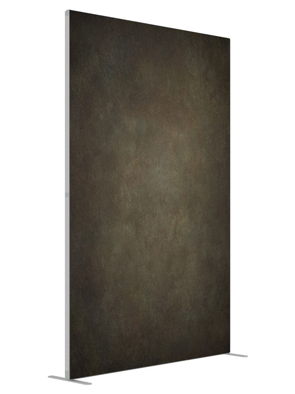 Dark Brown Iron shown at an angled view, photography backdrop panel for Denny StudioEdge silicone edge frame, 5 ft