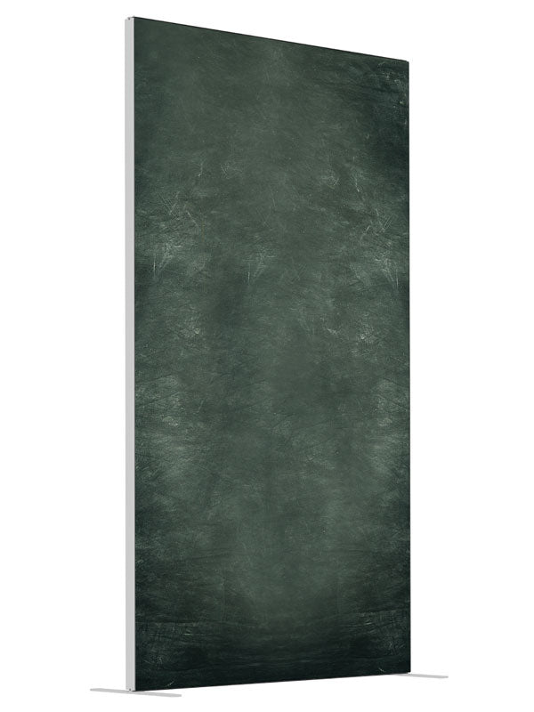 Dark Green Chalkboard shown at an angled view, photography backdrop panel for Denny StudioEdge silicone edge frame, 4 ft