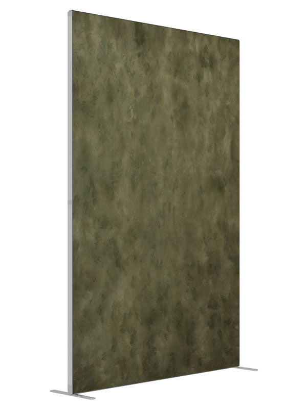 Dark Green Olive shown at an angled view, photography backdrop panel for Denny StudioEdge silicone edge frame, 5 ft