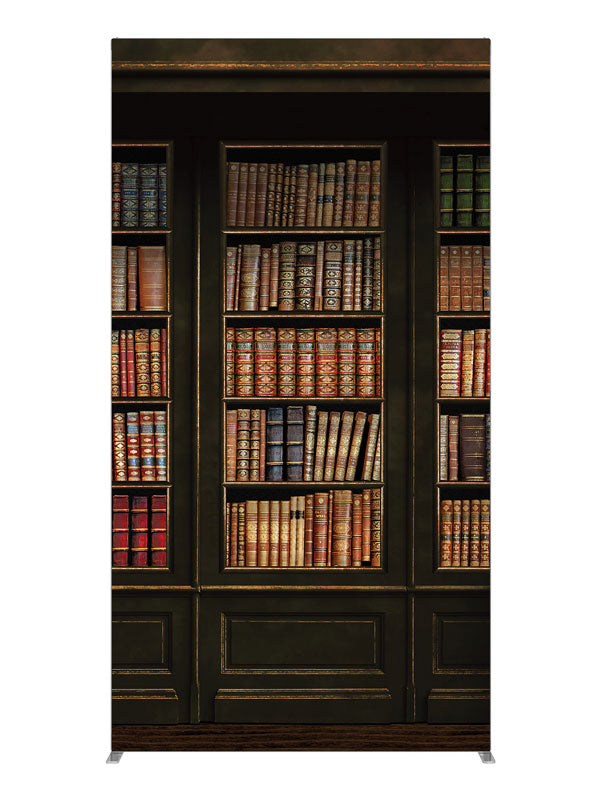 Dark wood bookshelf library printed photography backdrop 4ft - Denny StudioEdge SECP-8502