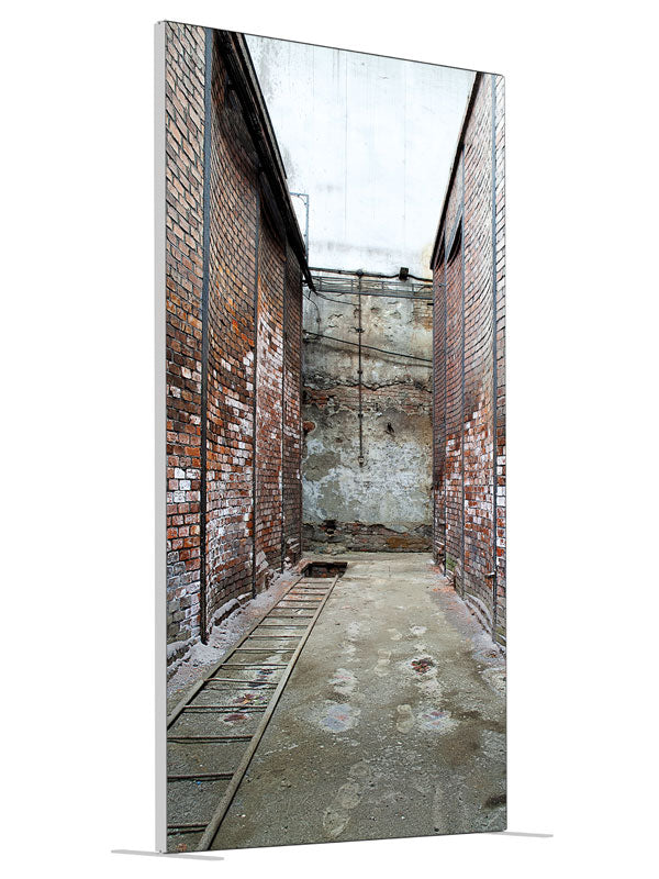 Dead End shown at an angled view, photography backdrop panel for Denny StudioEdge silicone edge frame, 4 ft
