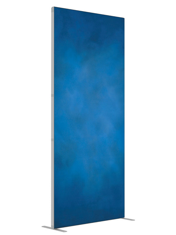 Deep Blue shown at an angled view, photography backdrop panel for Denny StudioEdge silicone edge frame, 3 ft
