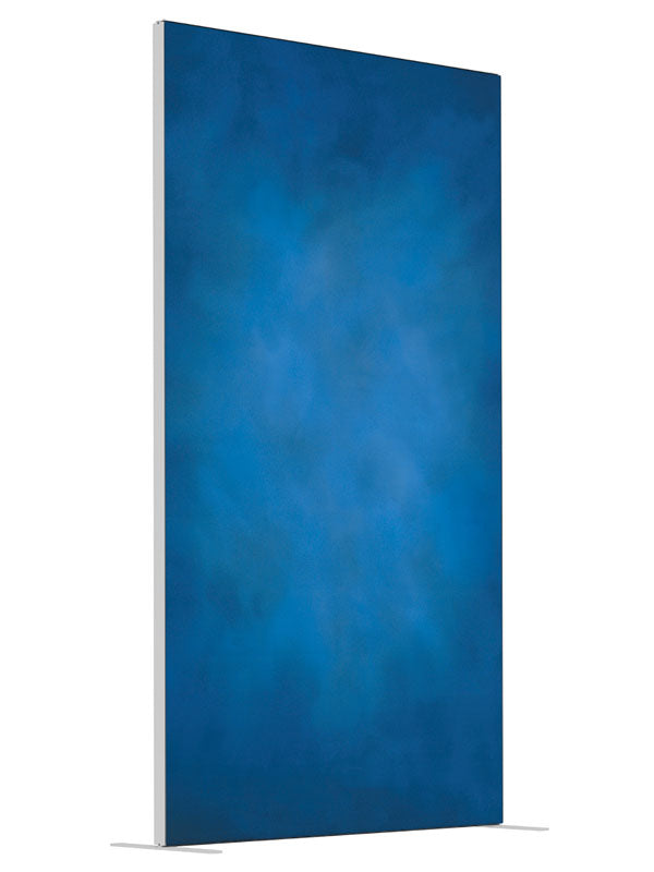 Deep Blue shown at an angled view, photography backdrop panel for Denny StudioEdge silicone edge frame, 4 ft