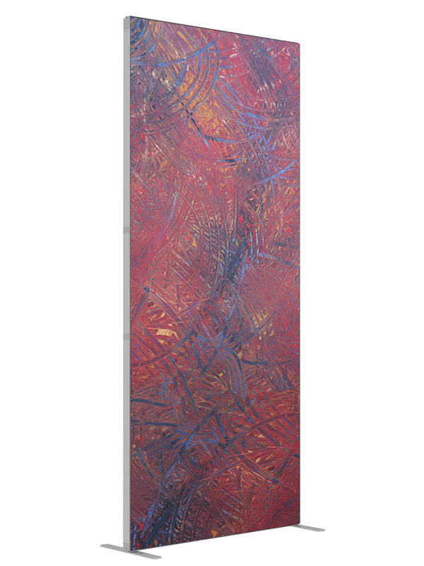 Deep garnet violet grunge shown at an angled view, photography backdrop panel for Denny StudioEdge silicone edge frame, 3 ft