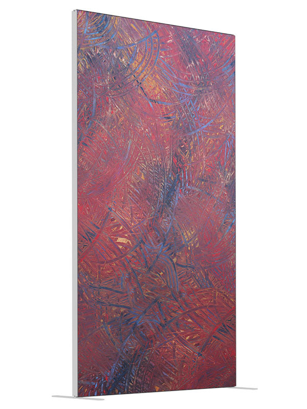 Deep garnet violet grunge shown at an angled view, photography backdrop panel for Denny StudioEdge silicone edge frame, 4 ft