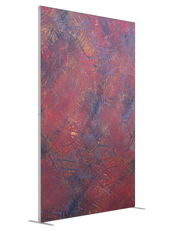 Deep garnet violet grunge shown at an angled view, photography backdrop panel for Denny StudioEdge silicone edge frame, 5 ft