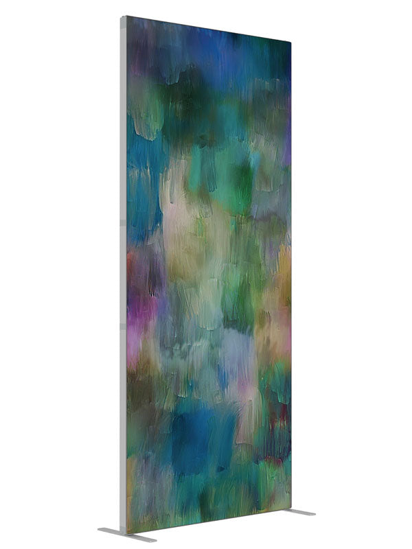 Deep green blue purple jewel tone shown at an angled view, photography backdrop panel for Denny StudioEdge silicone edge frame, 3 ft