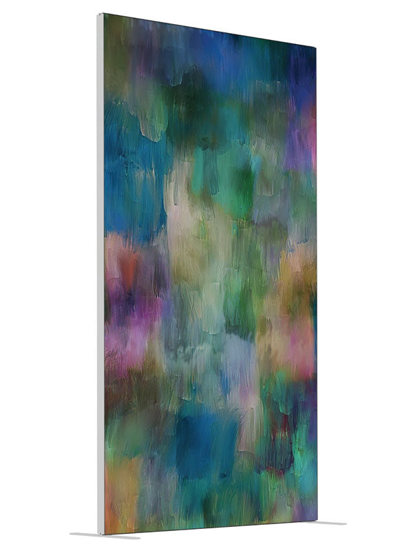 Deep green blue purple jewel tone shown at an angled view, photography backdrop panel for Denny StudioEdge silicone edge frame, 4 ft