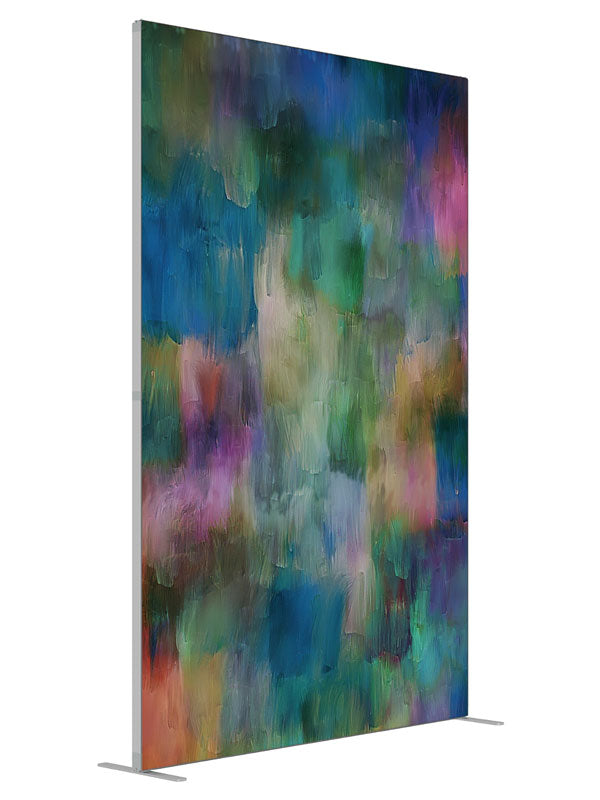 Deep green blue purple jewel tone shown at an angled view, photography backdrop panel for Denny StudioEdge silicone edge frame, 5 ft