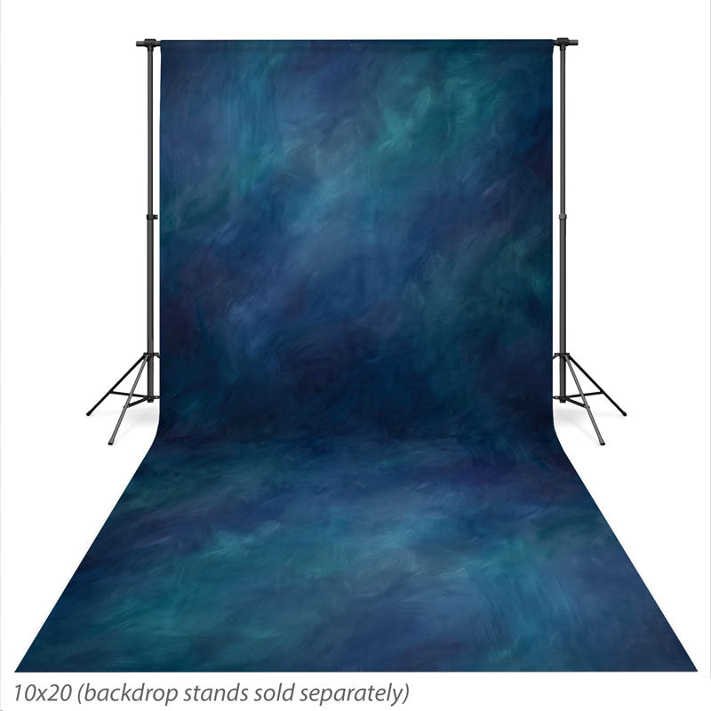 Midnight Tide Deep Navy Blue mottled texture photography backdrop shown at the full 10x20 size CP-8978