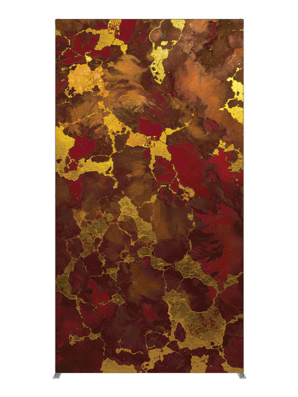 Deep red gold cracked metallic abstract printed backdrop 4ft - Denny StudioEdge SECP-8858