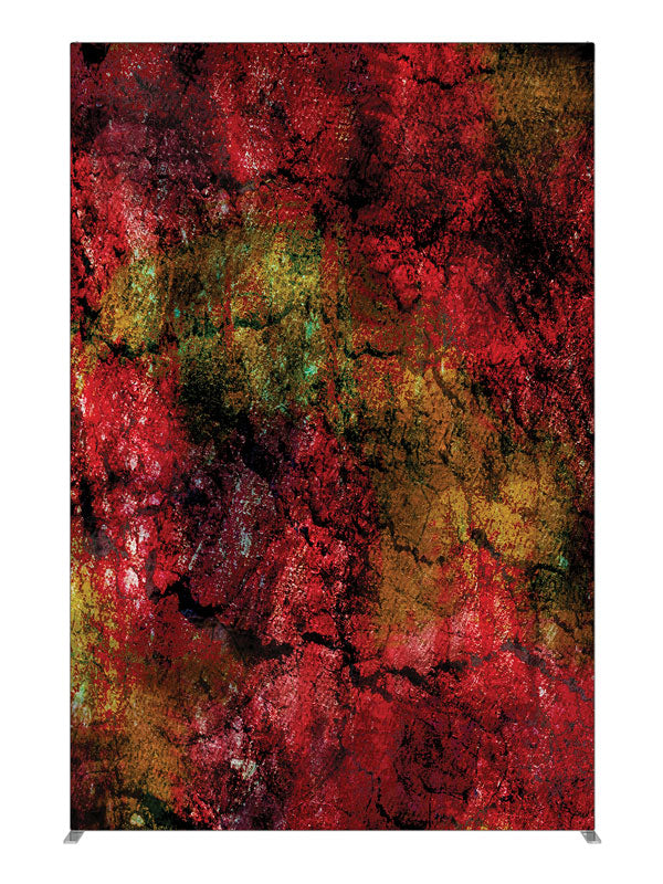 Deep red green cracked stone, photography backdrop panel for Denny StudioEdge silicone edge frame, 5 ft