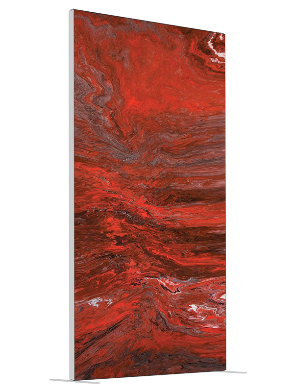 Deep red marbled texture shown at an angled view, photography backdrop panel for Denny StudioEdge silicone edge frame, 4 ft