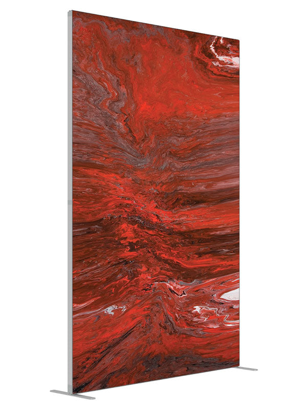 Deep red marbled texture shown at an angled view, photography backdrop panel for Denny StudioEdge silicone edge frame, 5 ft