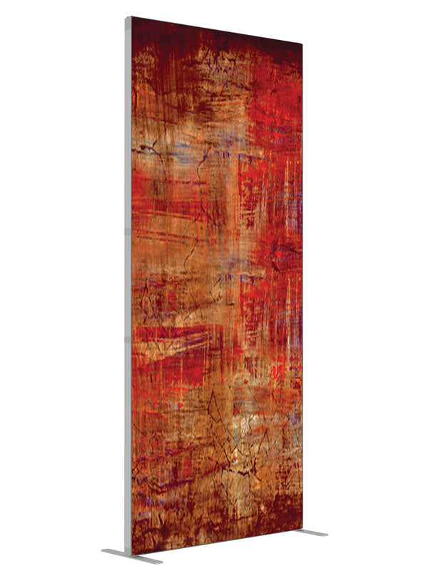 Deep red plaster texture shown at an angled view, photography backdrop panel for Denny StudioEdge silicone edge frame, 3 ft