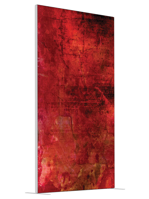 Deja Vu Red Texture shown at an angled view, photography backdrop panel for Denny StudioEdge silicone edge frame, 4 ft