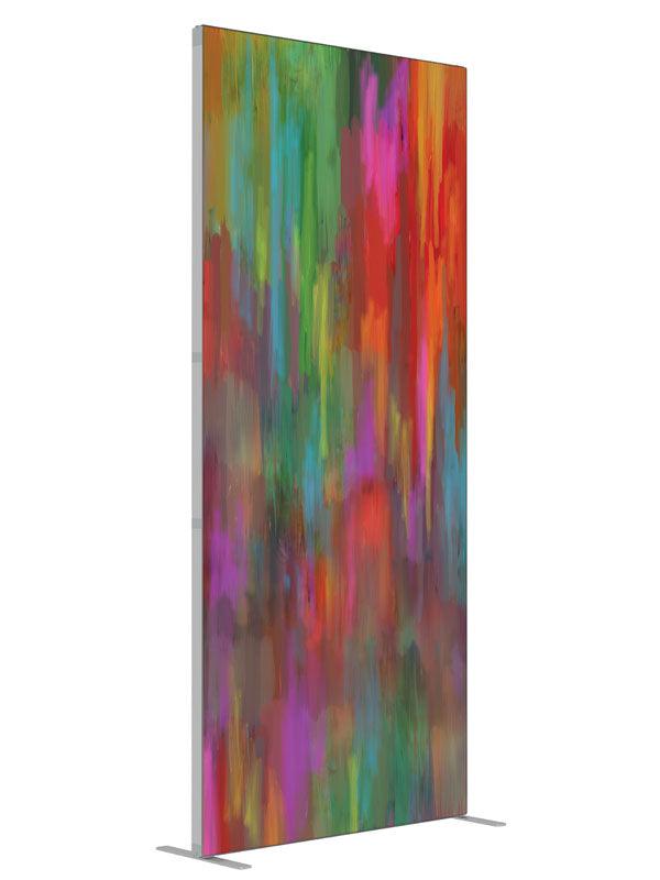 Delusion Vivid Streak Abstract shown at an angled view, photography backdrop panel for Denny StudioEdge silicone edge frame, 3 ft